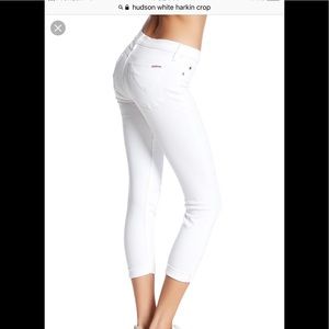 Cropped white jeans